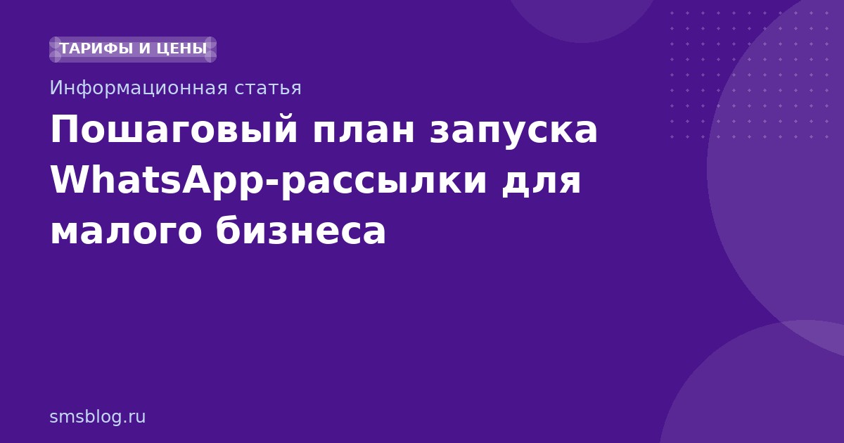 Пошаговый план запуска WhatsApp-рассылки для малого бизнеса