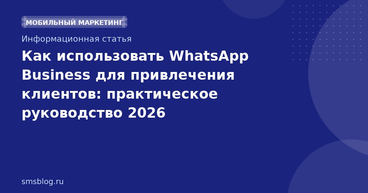 Как использовать WhatsApp Business для привлечения клиентов: практическое руководство 2026