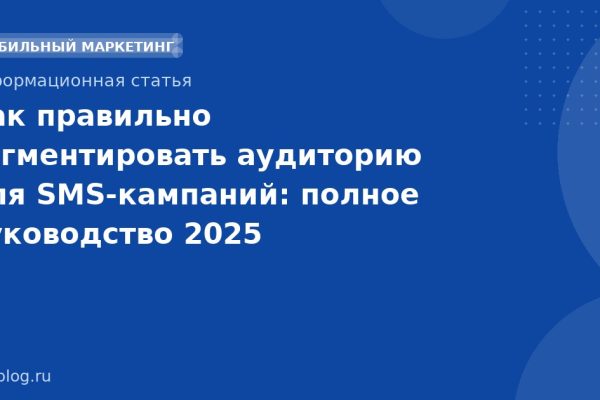 Как правильно сегментировать аудиторию для SMSкампаний: полное руководство 2025